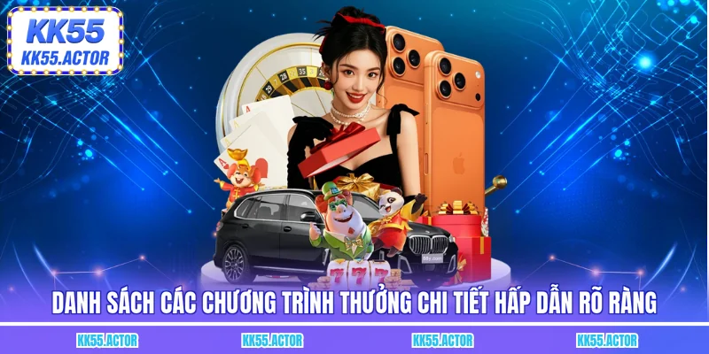 Danh sách các chương trình thưởng chi tiết hấp dẫn rõ ràng